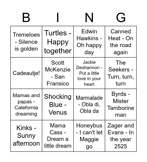 FLOWER POWER Bingo Card