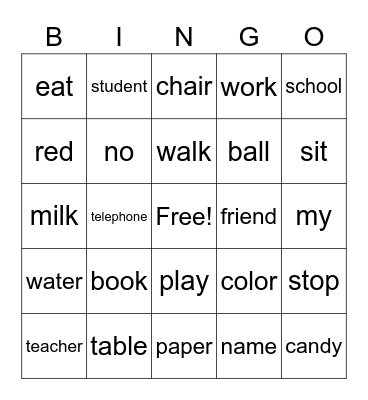 Know the signs Bingo Card
