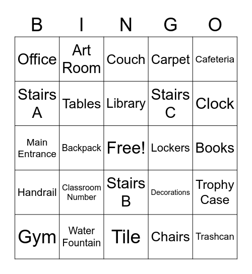 Indoor Bingo Card