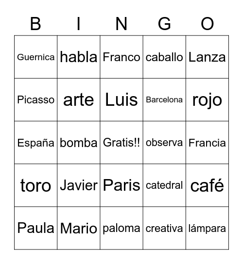 Agentes secretos Bingo Card