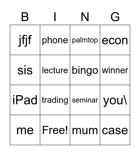 Music round Bingo Card