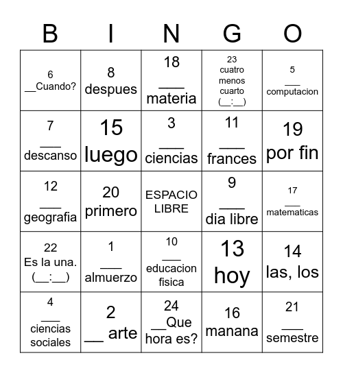 Ch. 3:1st Step Bingo Card
