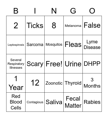 Preventive Care Bingo Card