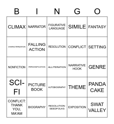 LITERARY BINGO Card