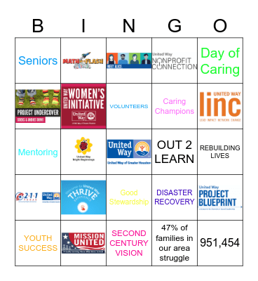United Way of Greater Houston Bingo Card