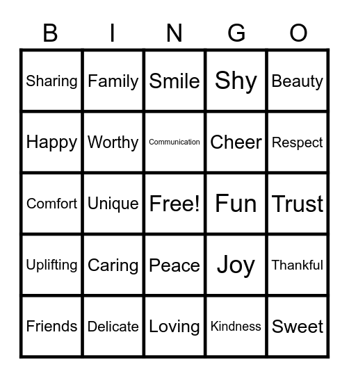 Friends Bingo Card