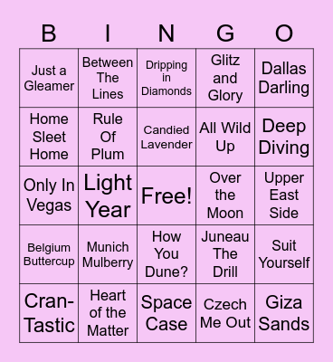 Jen's Color Street Bingo Style Bingo Card