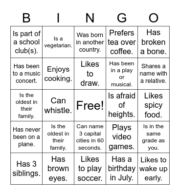 Reconnect with me Bingo! Bingo Card