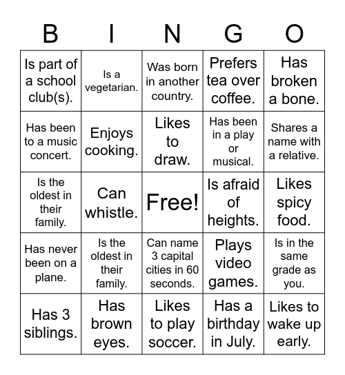 Reconnect with me Bingo! Bingo Card