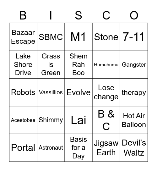 Capitol Bingo Card