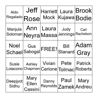 PTS FACES Bingo Card