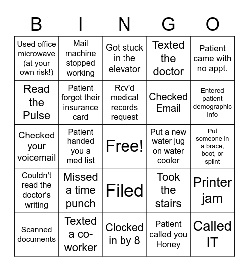 MOB Bingo! Bingo Card