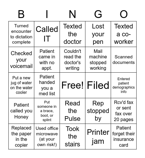 MOB Bingo! Bingo Card