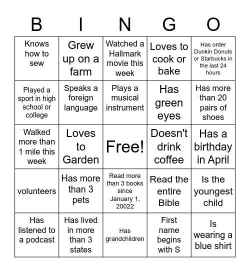 Exhale Retreat Bingo Card