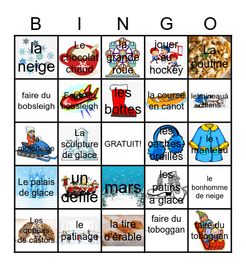 CANRAVAL D'HIVER Bingo Card