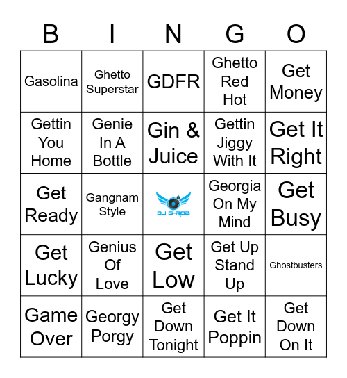 Songs That Starts With “G” pt 1 Bingo Card