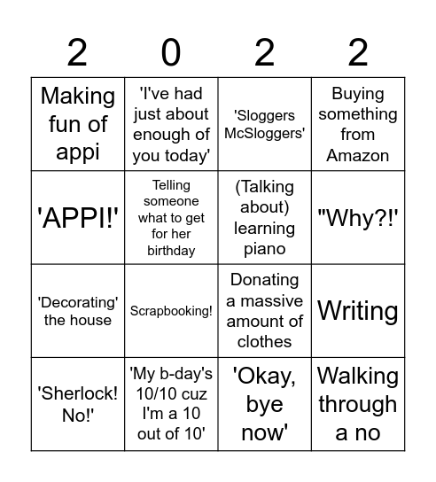 SAHERGO Bingo Card