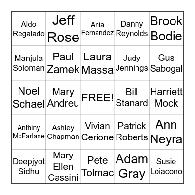 PTS FACES Bingo Card