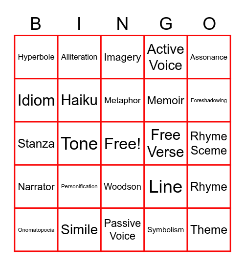 BGD Review Bingo Card