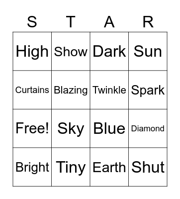 Star Bingo Card
