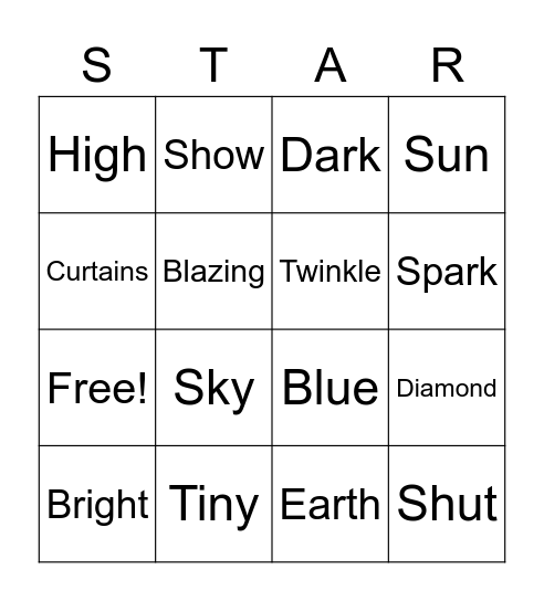 Star Bingo Card