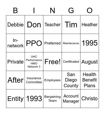 Account Management BINGO Card