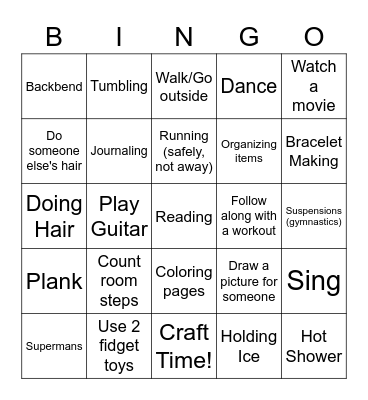 Grounding Bingo Card