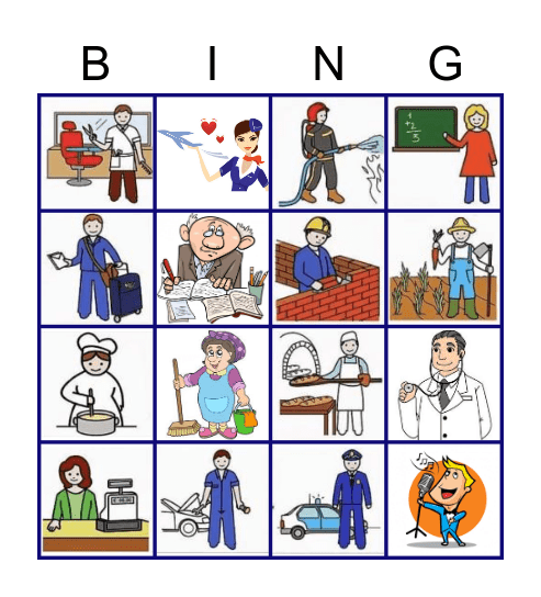 Povolání Bingo Card