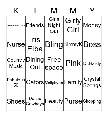 QUEEN OF BLING Bingo Card