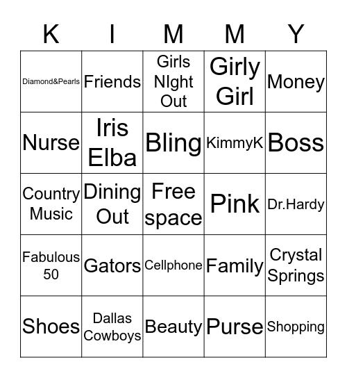 QUEEN OF BLING Bingo Card