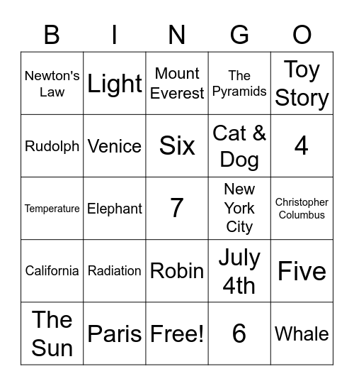 May 2023 GM 10 Trivia Bingo Card