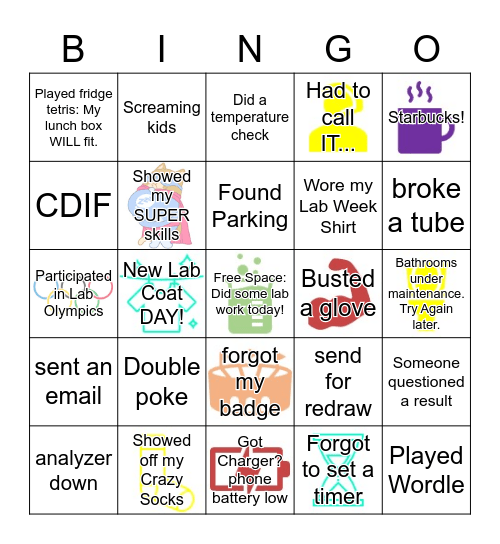 2021 Lab Week Bingo Card
