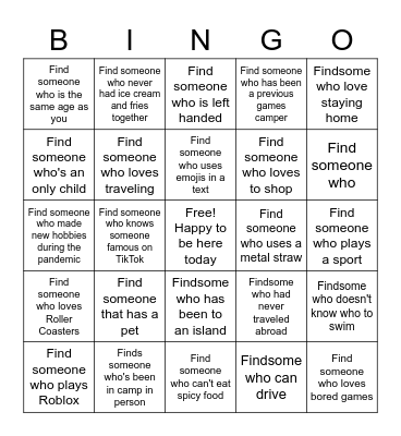 HUB CAMP BINGO Card