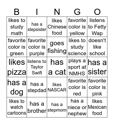 Digital Citizenship "About Me" Presentation Bingo Card