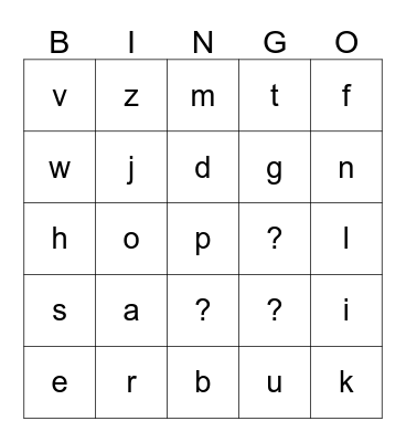Bingo met cijfers & letters Bingo Card