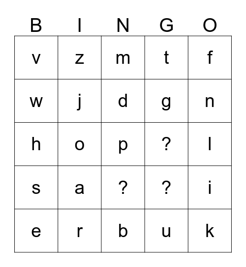 Bingo met cijfers & letters Bingo Card