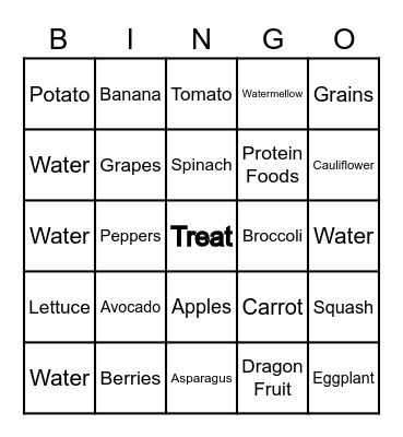 Healthy Choice Bingo Card