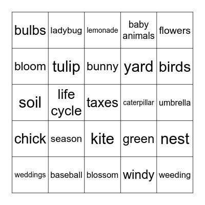 SPRING  BINGO Card