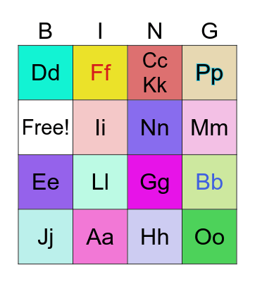 A-P Phonics Bingo Card