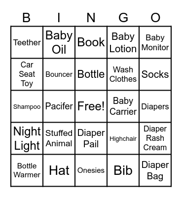 BABY DUCK Bingo Card