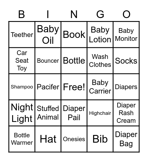 BABY DUCK Bingo Card