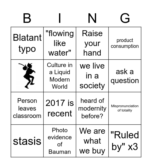 Zygmunt Bauman Bingo Card