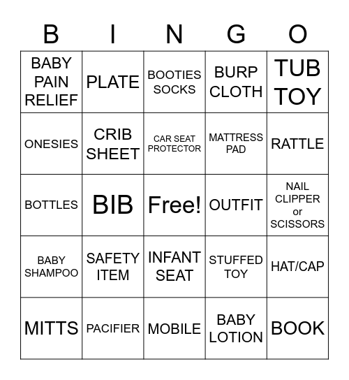 Mary's and Eddie's ba-bee gifts Bingo Card