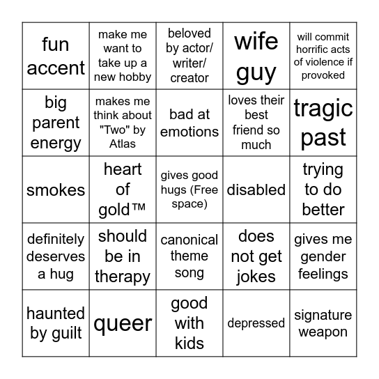 Calliope's new fav character Bingo Card
