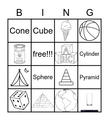 3D Shapes!! Bingo Card