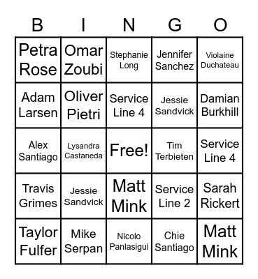 Dallas Kickoff Party Bingo Card
