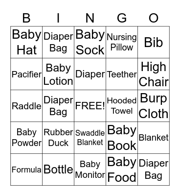 It's a Boy  Bingo Card