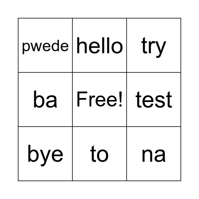 Urban poor Bingo Card