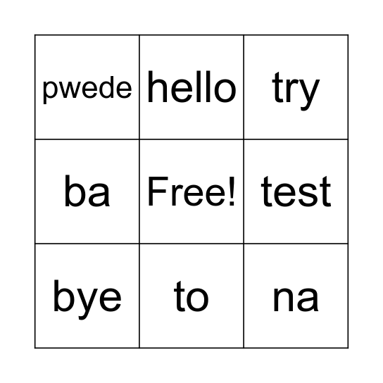 Urban poor Bingo Card