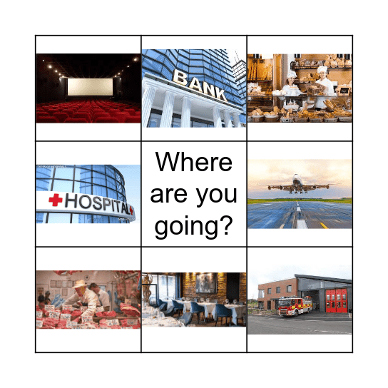 Places in a city Bingo Card